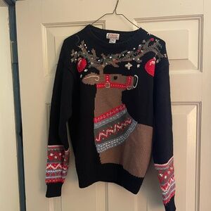 Rare Vintage Orvis knit reindeer sweater L